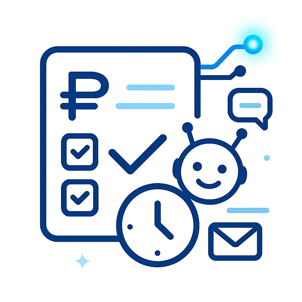 A little clock and a little email message