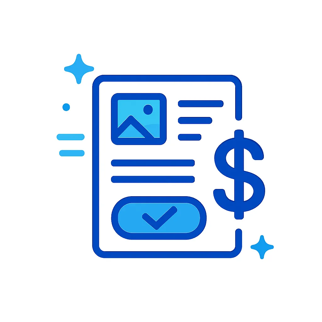 A website landing page covered with dollar signs